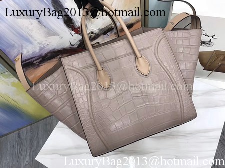 Celine Luggage Phantom Tote Bag Croco Leather CT3372 Apricot Celine Luggage Phantom Tote Bag Croco Leather CT3372 Apricot
