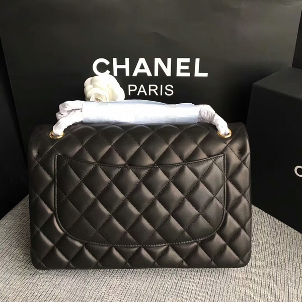 Chanel Flap Shoulder Bags Black Original Lambskin Leather CF1113 Glod Chanel Flap Shoulder Bags Black Original Lambskin Leather CF1113 Glod