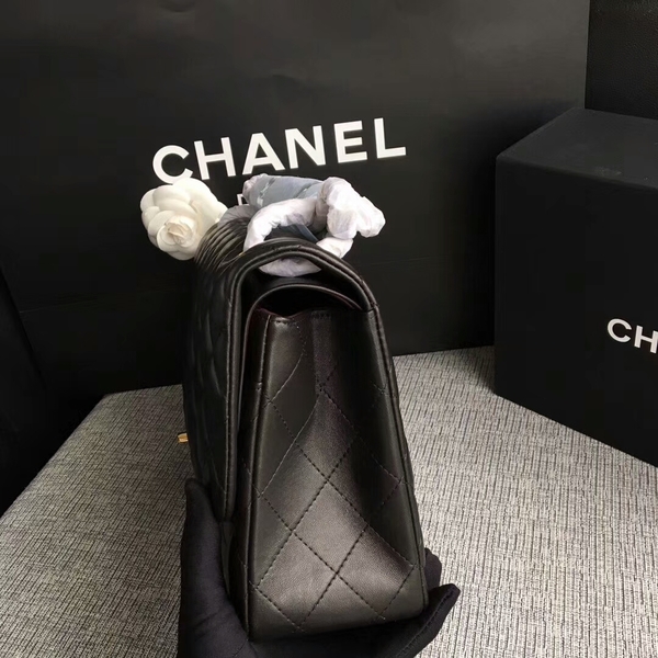 Chanel Flap Shoulder Bags Black Original Lambskin Leather CF1113 Glod Chanel Flap Shoulder Bags Black Original Lambskin Leather CF1113 Glod