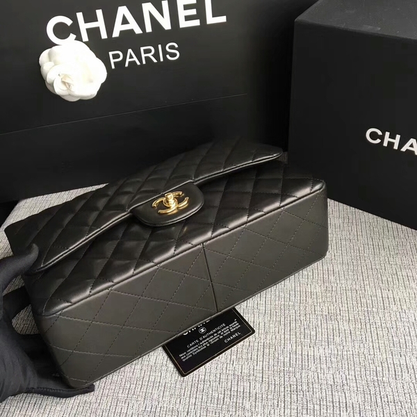 Chanel Flap Shoulder Bags Black Original Lambskin Leather CF1113 Glod Chanel Flap Shoulder Bags Black Original Lambskin Leather CF1113 Glod