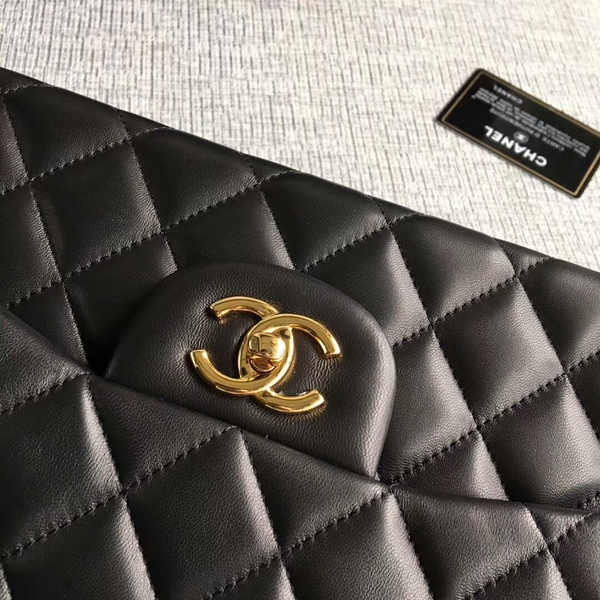 Chanel Flap Shoulder Bags Black Original Lambskin Leather CF1113 Glod Chanel Flap Shoulder Bags Black Original Lambskin Leather CF1113 Glod
