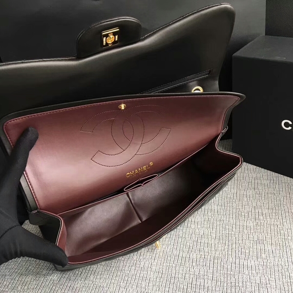 Chanel Flap Shoulder Bags Black Original Lambskin Leather CF1113 Glod Chanel Flap Shoulder Bags Black Original Lambskin Leather CF1113 Glod