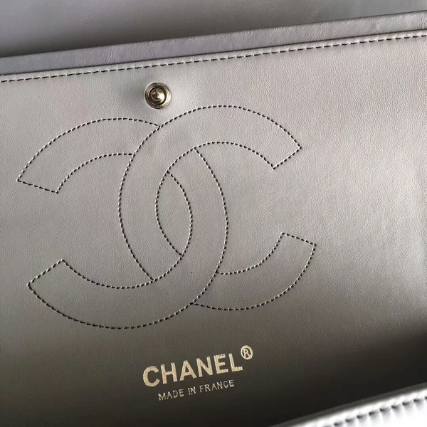 Chanel Flap Shoulder Bags Grey Original Lambskin Leather CF1113 Silver Chanel Flap Shoulder Bags Grey Original Lambskin Leather CF1113 Silver