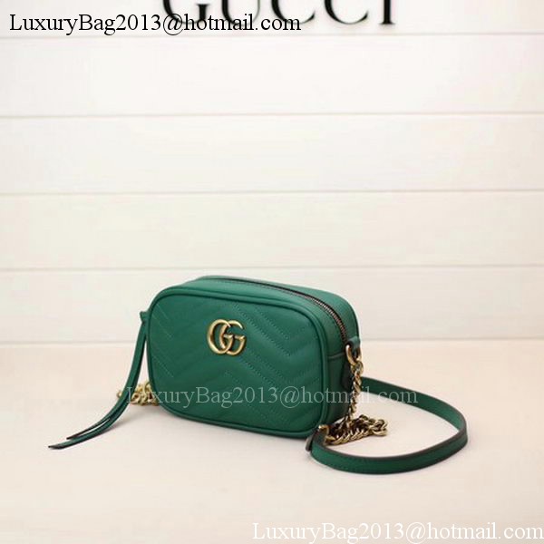 Gucci GG Marmont Matelasse mini Bag 448065 Green Gucci GG Marmont Matelasse mini Bag 448065 Green