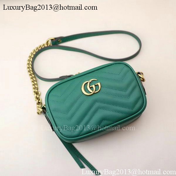 Gucci GG Marmont Matelasse mini Bag 448065 Green Gucci GG Marmont Matelasse mini Bag 448065 Green
