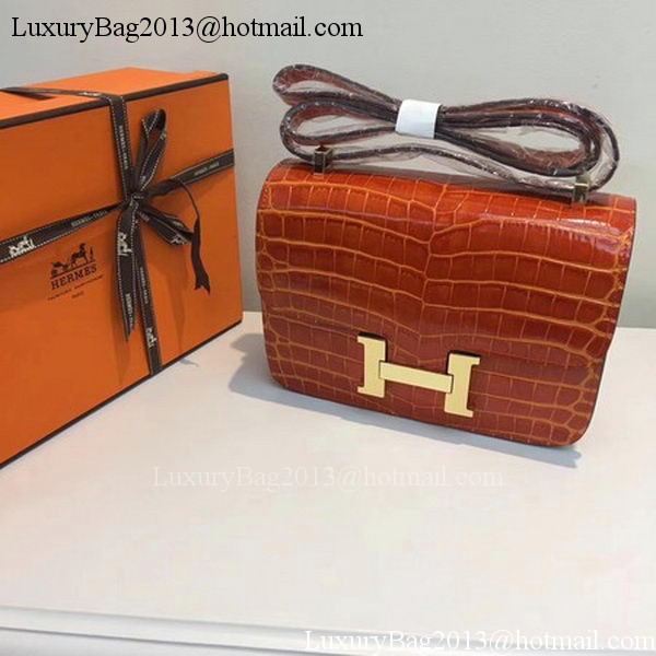 Hermes Constance Bag Croco Leather H9978C Orange Hermes Constance Bag Croco Leather H9978C Orange