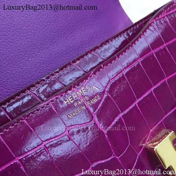 Hermes Constance Bag Croco Leather H9978C Purple Hermes Constance Bag Croco Leather H9978C Purple
