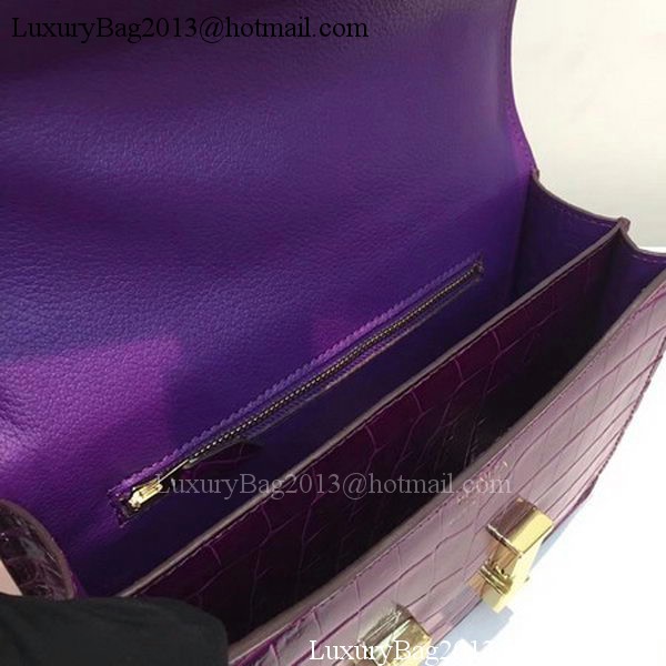 Hermes Constance Bag Croco Leather H9978C Purple Hermes Constance Bag Croco Leather H9978C Purple