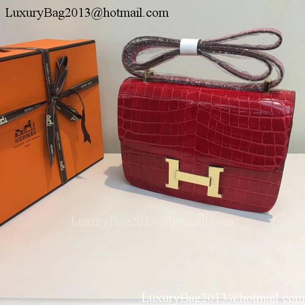 Hermes Constance Bag Croco Leather H9978C Red Hermes Constance Bag Croco Leather H9978C Red