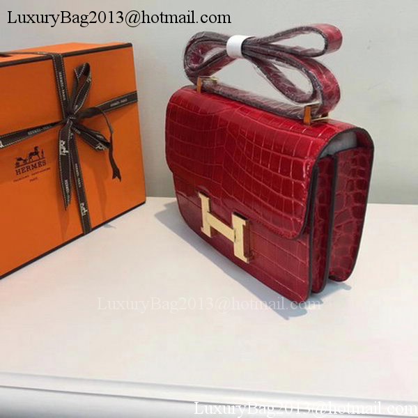 Hermes Constance Bag Croco Leather H9978C Red Hermes Constance Bag Croco Leather H9978C Red