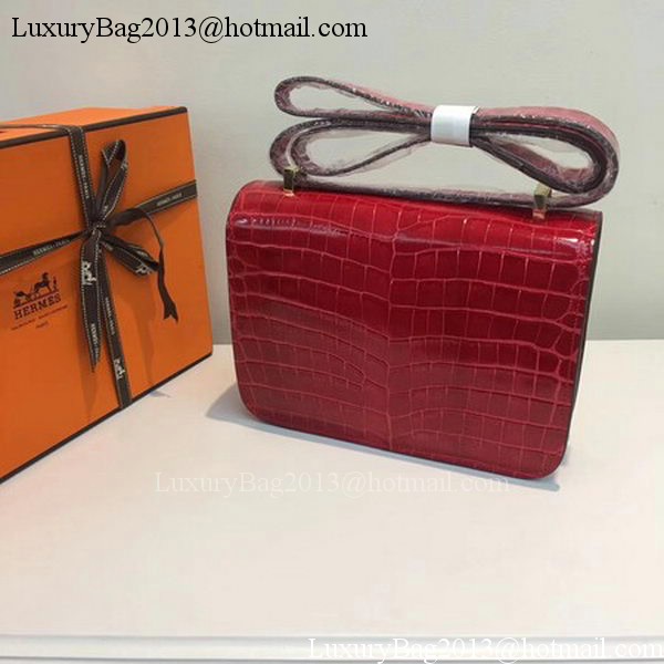 Hermes Constance Bag Croco Leather H9978C Red Hermes Constance Bag Croco Leather H9978C Red