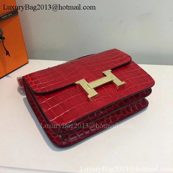 Hermes Constance Bag Croco Leather H9978C Red Hermes Constance Bag Croco Leather H9978C Red