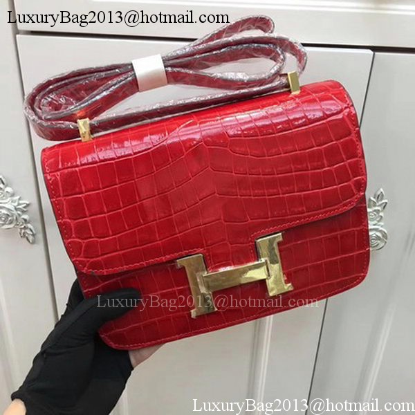 Hermes Constance Bag Croco Leather H9978C Red Hermes Constance Bag Croco Leather H9978C Red