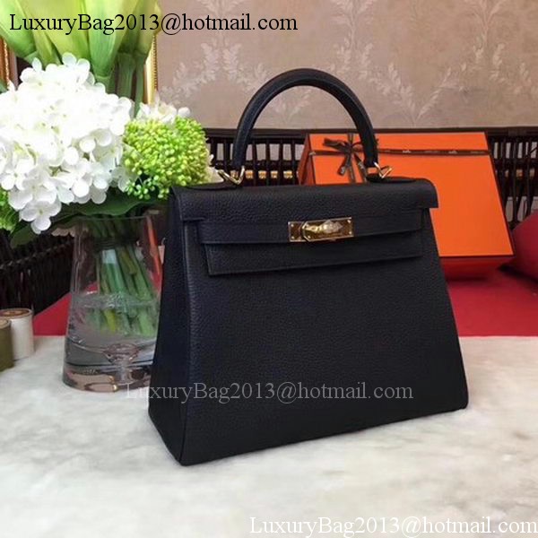 Hermes Kelly 32cm Shoulder Bag TOGO Leather KY32 Black Hermes Kelly 32cm Shoulder Bag TOGO Leather KY32 Black