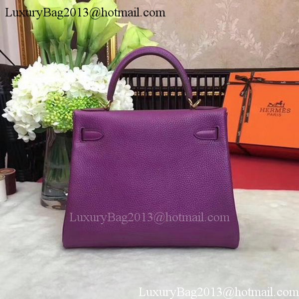 Hermes Kelly 32cm Shoulder Bag TOGO Leather KY32 Purple Hermes Kelly 32cm Shoulder Bag TOGO Leather KY32 Purple