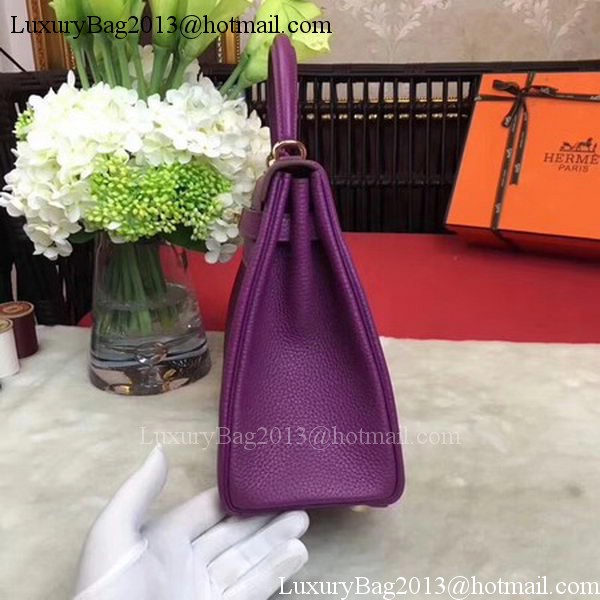 Hermes Kelly 32cm Shoulder Bag TOGO Leather KY32 Purple Hermes Kelly 32cm Shoulder Bag TOGO Leather KY32 Purple