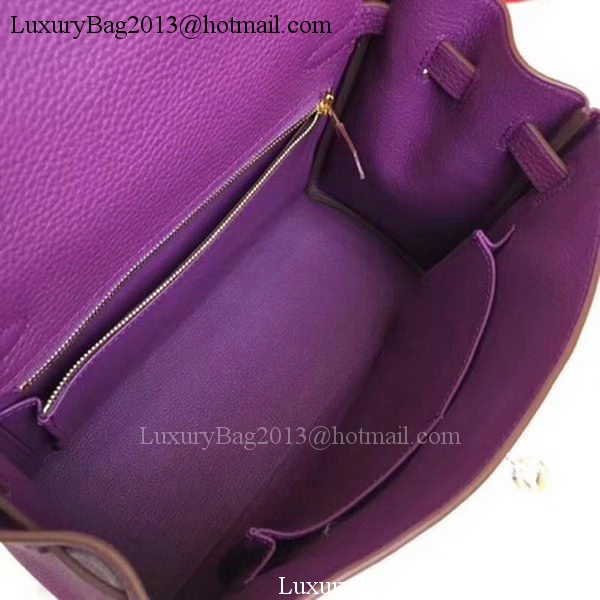 Hermes Kelly 32cm Shoulder Bag TOGO Leather KY32 Purple Hermes Kelly 32cm Shoulder Bag TOGO Leather KY32 Purple