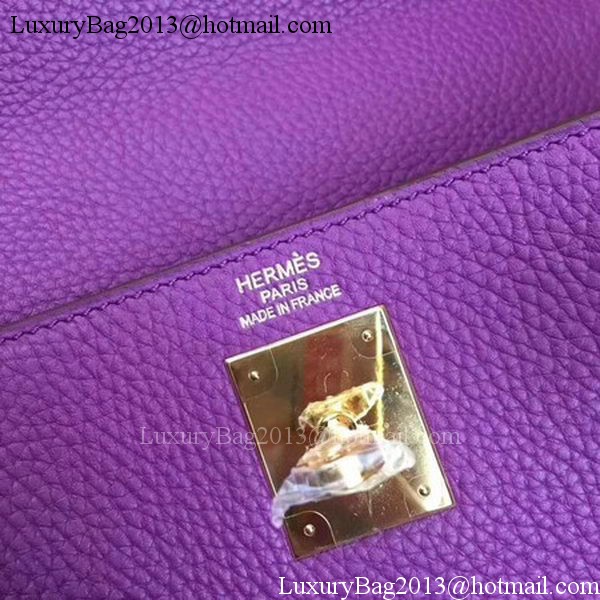 Hermes Kelly 32cm Shoulder Bag TOGO Leather KY32 Purple Hermes Kelly 32cm Shoulder Bag TOGO Leather KY32 Purple