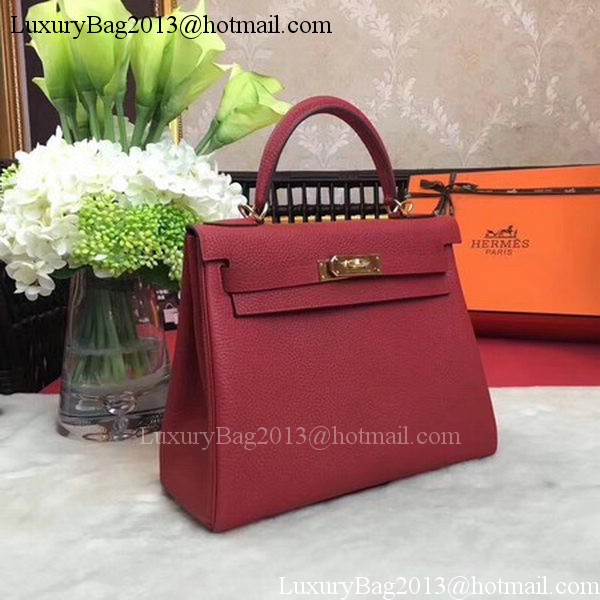 Hermes Kelly 32cm Shoulder Bag TOGO Leather KY32 Red Hermes Kelly 32cm Shoulder Bag TOGO Leather KY32 Red