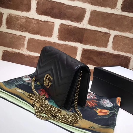 Gucci GG Marmont Matelasse mini Bag 448426 Black Gucci GG Marmont Matelasse mini Bag 448426 Black