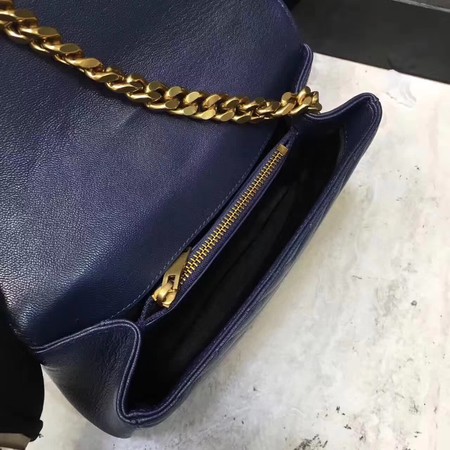 YSL Classic Monogramme Blue Leather Flap Bag Y392737 Gold YSL Classic Monogramme Blue Leather Flap Bag Y392737 Gold