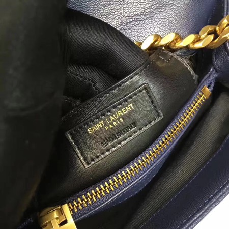 YSL Classic Monogramme Blue Leather Flap Bag Y392737 Gold YSL Classic Monogramme Blue Leather Flap Bag Y392737 Gold
