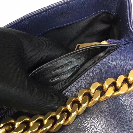 YSL Classic Monogramme Blue Leather Flap Bag Y392737 Gold YSL Classic Monogramme Blue Leather Flap Bag Y392737 Gold