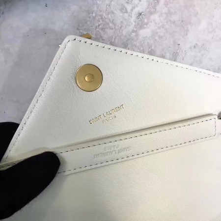 YSL Classic Monogramme White Leather Flap Bag Y392737 Gold YSL Classic Monogramme White Leather Flap Bag Y392737 Gold