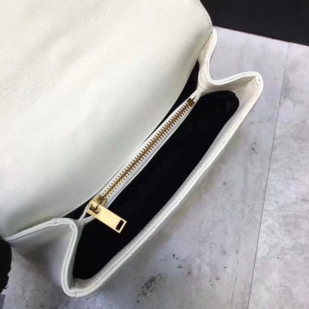 YSL Classic Monogramme White Leather Flap Bag Y392737 Gold YSL Classic Monogramme White Leather Flap Bag Y392737 Gold
