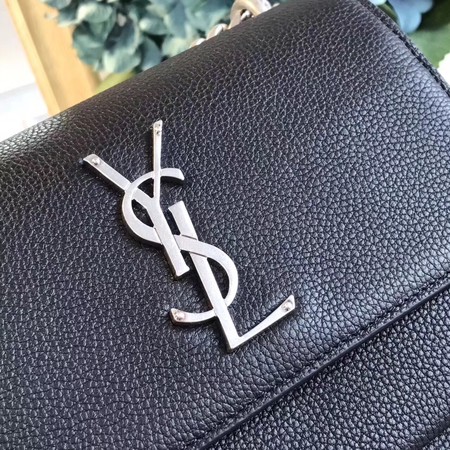 Yves Saint Laurent Leather Cross-body Shoulder Bag Y8004 Black Yves Saint Laurent Leather Cross-body Shoulder Bag Y8004 Black