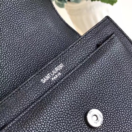 Yves Saint Laurent Leather Cross-body Shoulder Bag Y8004 Black Yves Saint Laurent Leather Cross-body Shoulder Bag Y8004 Black