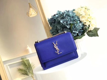 Yves Saint Laurent Leather Cross-body Shoulder Bag Y8004 Blue Yves Saint Laurent Leather Cross-body Shoulder Bag Y8004 Blue