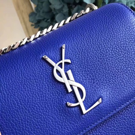 Yves Saint Laurent Leather Cross-body Shoulder Bag Y8004 Blue Yves Saint Laurent Leather Cross-body Shoulder Bag Y8004 Blue