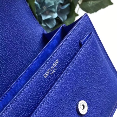 Yves Saint Laurent Leather Cross-body Shoulder Bag Y8004 Blue Yves Saint Laurent Leather Cross-body Shoulder Bag Y8004 Blue