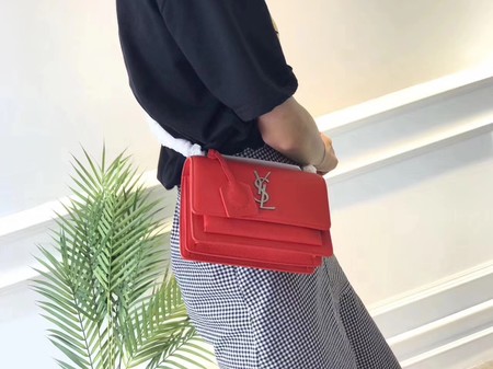 Yves Saint Laurent Leather Cross-body Shoulder Bag Y8004 Red Yves Saint Laurent Leather Cross-body Shoulder Bag Y8004 Red