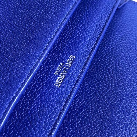 Yves Saint Laurent Leather Cross-body Shoulder Bag Y8005 Blue Yves Saint Laurent Leather Cross-body Shoulder Bag Y8005 Blue