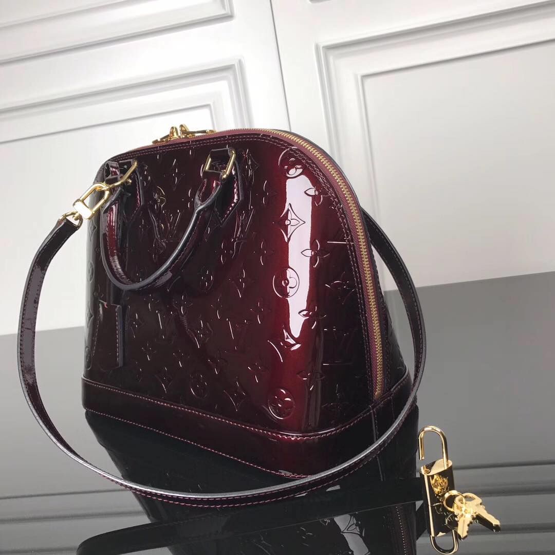 Louis Vuitton Monogram Vernis Alma M93595 Burgundy Louis Vuitton Monogram Vernis Alma M93595 Burgundy