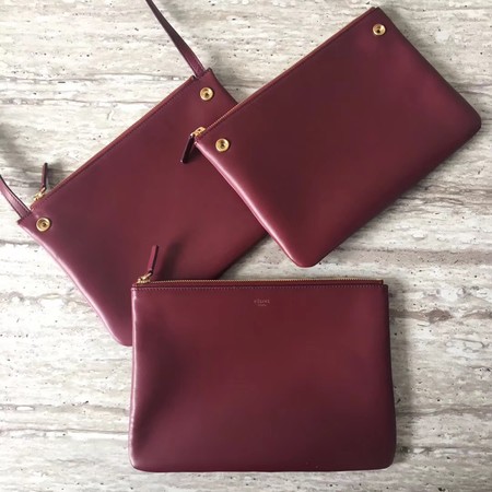 Celine Trio Crossbody Messenger Bag C55421 Wine Celine Trio Crossbody Messenger Bag C55421 Wine
