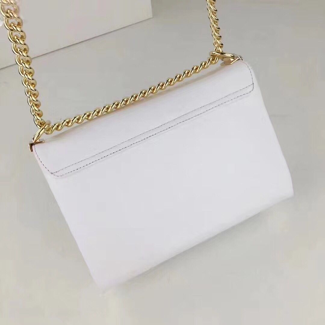 Versace Calfskin Leather Shoulder Bag VS170 White Versace Calfskin Leather Shoulder Bag VS170 White