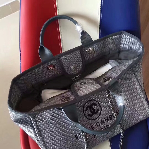 Chanel Deauville Tote Bag Original Canvas Leather A68047-5 Chanel Deauville Tote Bag Original Canvas Leather A68047-5