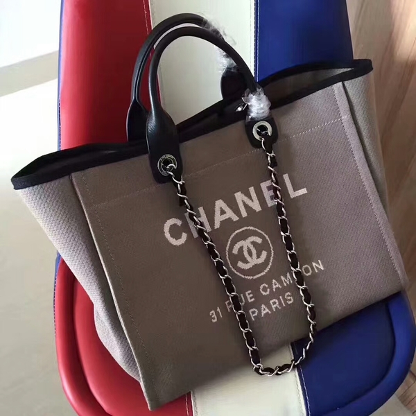 Chanel Deauville Tote Bag Original Canvas Leather A68047-9 Chanel Deauville Tote Bag Original Canvas Leather A68047-9