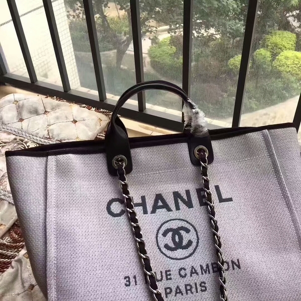 Chanel Deauville Tote Bag Original Canvas Leather A68047-12 Chanel Deauville Tote Bag Original Canvas Leather A68047-12