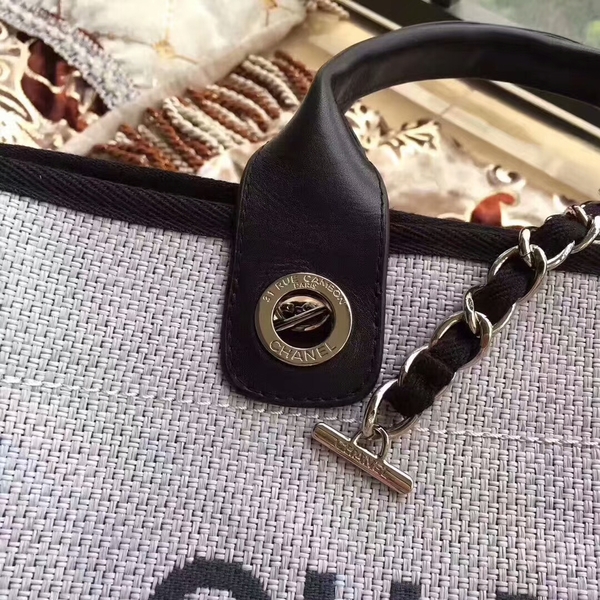 Chanel Deauville Tote Bag Original Canvas Leather A68047-12 Chanel Deauville Tote Bag Original Canvas Leather A68047-12