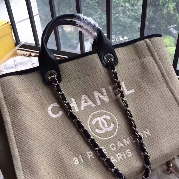 Chanel Deauville Tote Bag Original Canvas Leather A68047-14 Chanel Deauville Tote Bag Original Canvas Leather A68047-14