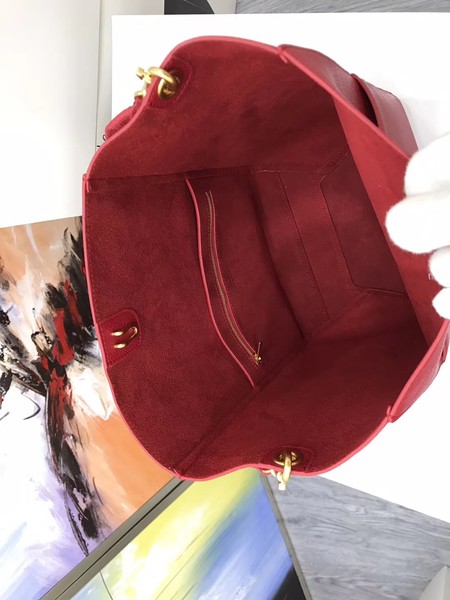 CELINE Sangle Seau Bag in Calfskin Leather C3369 Red CELINE Sangle Seau Bag in Calfskin Leather C3369 Red