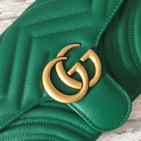 Gucci GG Marmont Matelasse Leather Shoulder Bag 443497 Green Gucci GG Marmont Matelasse Leather Shoulder Bag 443497 Green