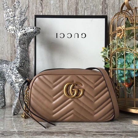Gucci GG Marmont Matelasse mini Bag 448065 Apricot Gucci GG Marmont Matelasse mini Bag 448065 Apricot