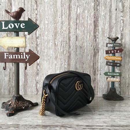 Gucci GG Marmont Matelasse mini Bag 448065 Black Gucci GG Marmont Matelasse mini Bag 448065 Black