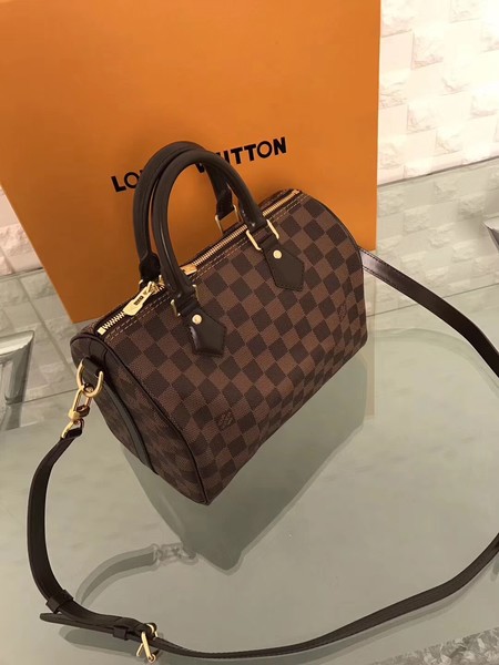 Louis Vuitton Damier Ebene Speedy 25 With Shoulder Strap N41181 Louis Vuitton Damier Ebene Speedy 25 With Shoulder Strap N41181