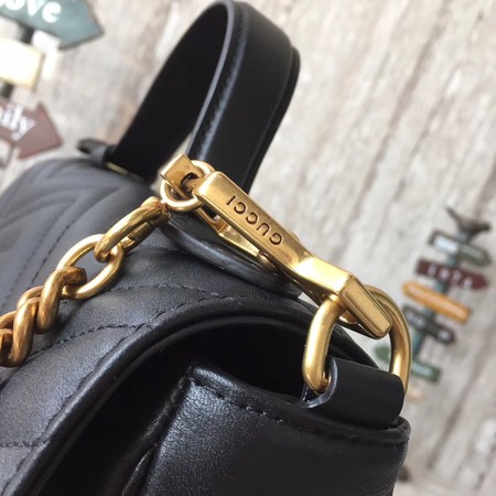 Gucci GG Marmont Small Top Handle Bag 498110 Black Gucci GG Marmont Small Top Handle Bag 498110 Black